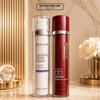 Combo Kem Nền CELLGIGIR BB Cream 50ml + Kem Ngày Beglow 48g CB0351 - Phủ Bóng, Trắng hồng, Trắng Da Cao Cấp