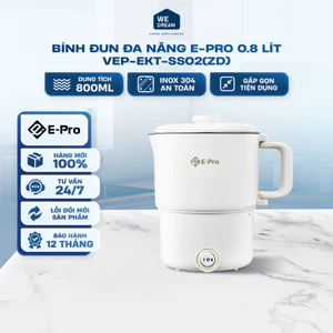 Ấm Siêu Tốc Gấp Gọn E-Pro VEP-EKT-SS02(ZDP) 0.8L - Hàng Chính Hãng