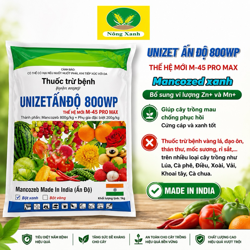 Quản lí nấm bệnh Unizet ấn độ 800wp (mancozed xanh) | Shopee Việt Nam