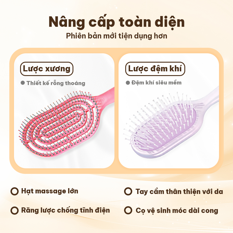 MINISO Lược gỡ rối tóc tạo kiểu tóc phồng, chải tóc massage da đầu