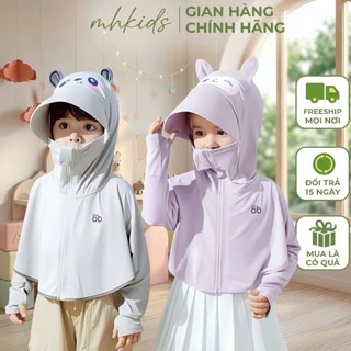 Áo Chống Nắng Hey1 Cho Bé UPF50+ Vải Thun Lạnh – Áo Khoác Mỏng Nhẹ Thoáng Khí Bé Trai Bé Gái 6–38kg