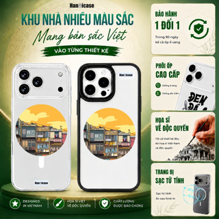Ốp Lưng cho iPhone 12 13 14 15 16 17 Chống Sốc, Ố Vàng Trong Suốt In Hình Khu Nhà Nhiều Màu Sắc