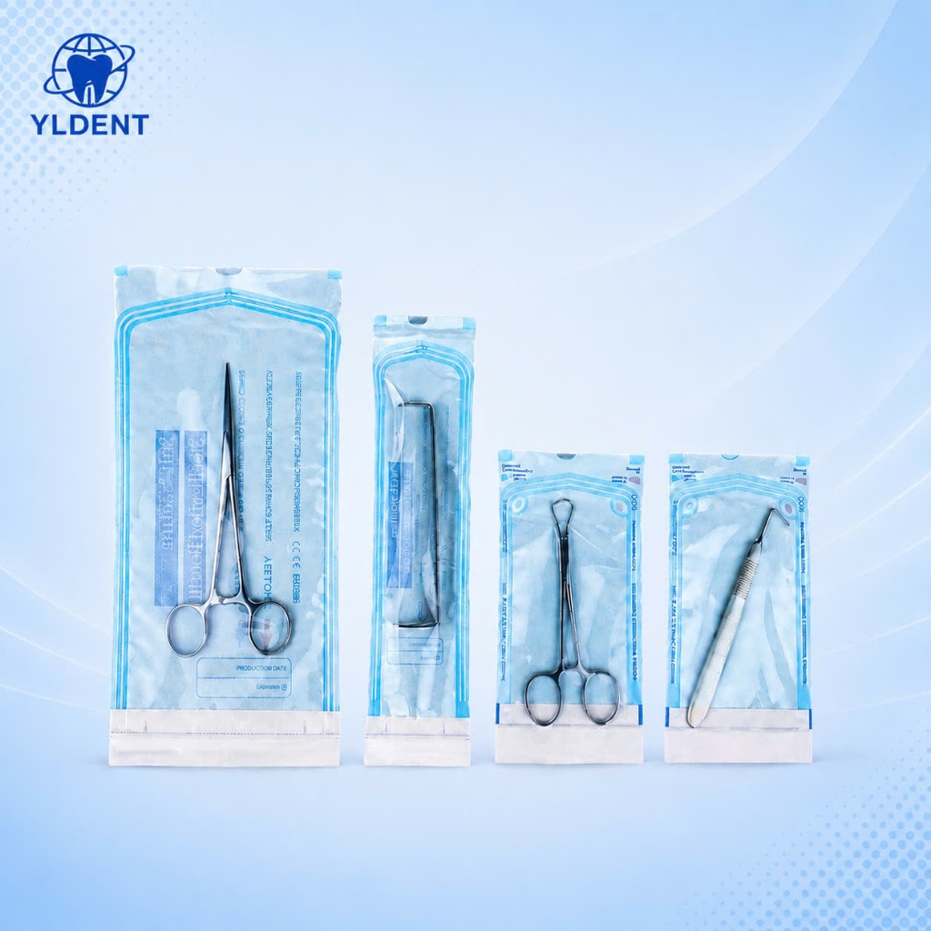 Hộp 200 túi hấp YLDENT khử trùng gói gọn sẵn - Túi hấp sẵn -Túi hấp vô khuẩn