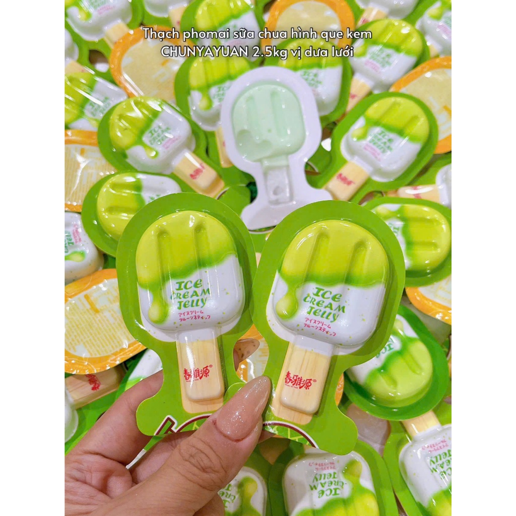 Thạch hoa quả mix vị gói 500g thạch 3D trái cây hình que kem thạch ngon giải khát cho mùa hè