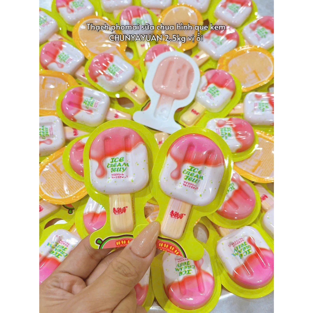 Thạch hoa quả mix vị gói 500g thạch 3D trái cây hình que kem thạch ngon giải khát cho mùa hè