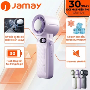 JAMAY Quạt cầm tay có thể sạc lại với có Sò lạnh 199 tốc độ gió 30h sử dụng Gập 180° màn hình LED F5PRO