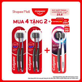 [Livestream] Bộ 4 bàn chải Colgate trắng răng Optic White sạch vượt trội, loại bỏ vết ố
