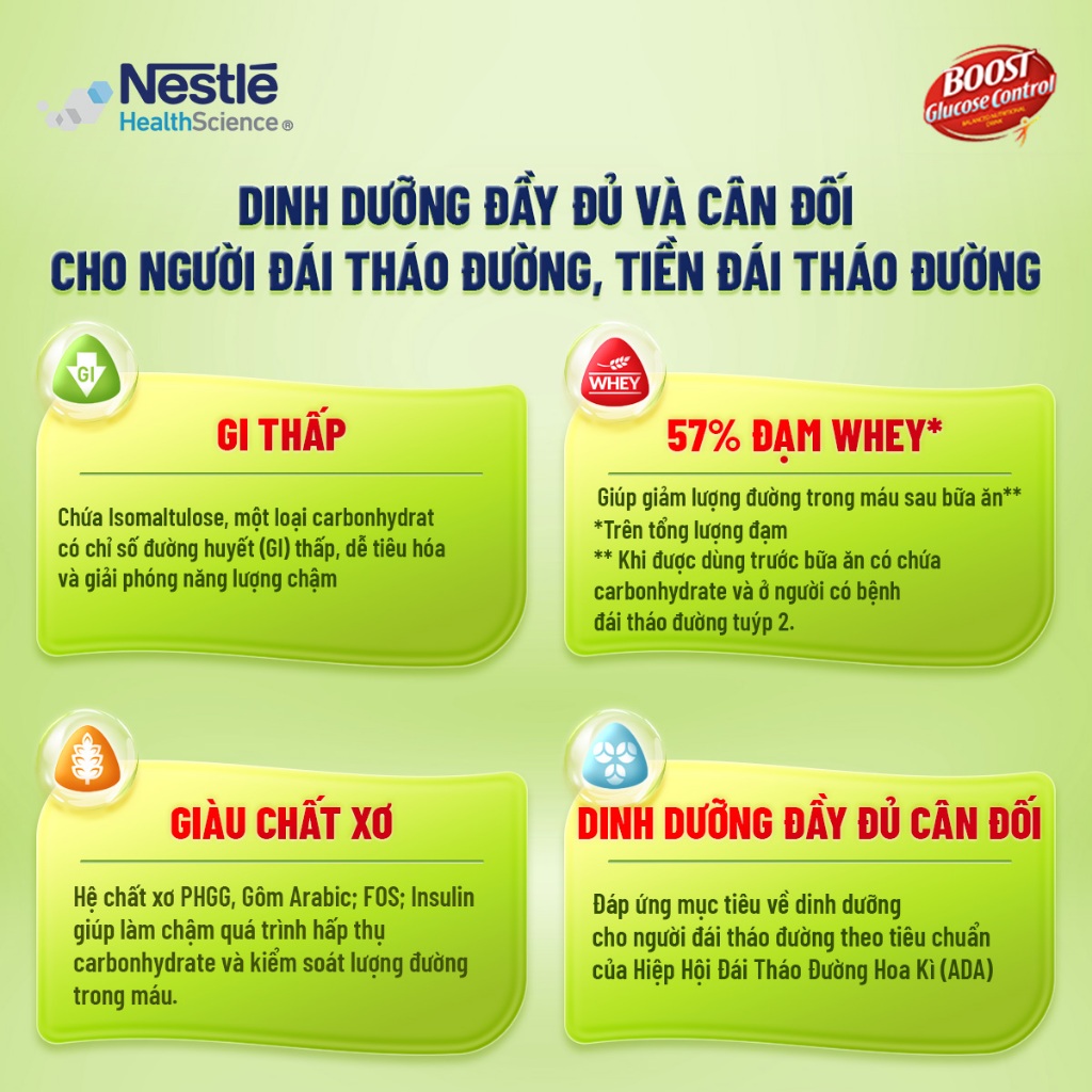 [MỚI] Bộ 3 Sữa Bột NESTLÉ BOOST GLUCOSE CONTROL Đức Bổ Sung Dinh Dưỡng Người Tiểu Đường 400G