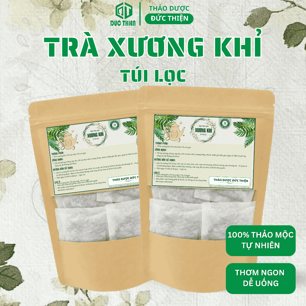 Trà Xương Khỉ Túi Lọc (Cây Bìm Bịp) Đức Thiện (30 Gói) - Hỗ Trợ Ung Thu, Đau Xương Khớp,Men Gan Cao