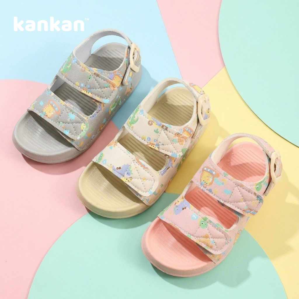 Sandal Bé Trai Bé Gái Khủng Long Đáng Yêu KanKanStore Xăng Đan Quai Dán Tiện Lợi Nhẹ Êm Chân Thoải Mái Vận Động KA142