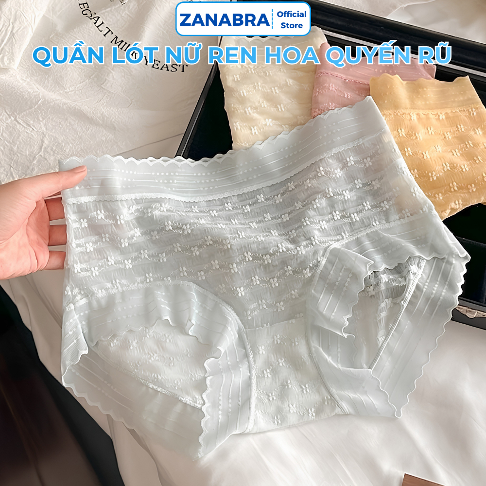 Quần Lót Nữ Ren Siêu Mỏng Gợi Cảm - Quần Chip Nữ Cạp Cao Mềm Mại ZANABRA L5505