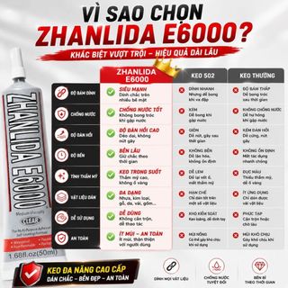 Keo Dán Zhanlida E6000 50Ml/110Ml - Dán Trang Sức Đá Gắn Khoan Gốm Sứ Trong Suốt Siêu Bền