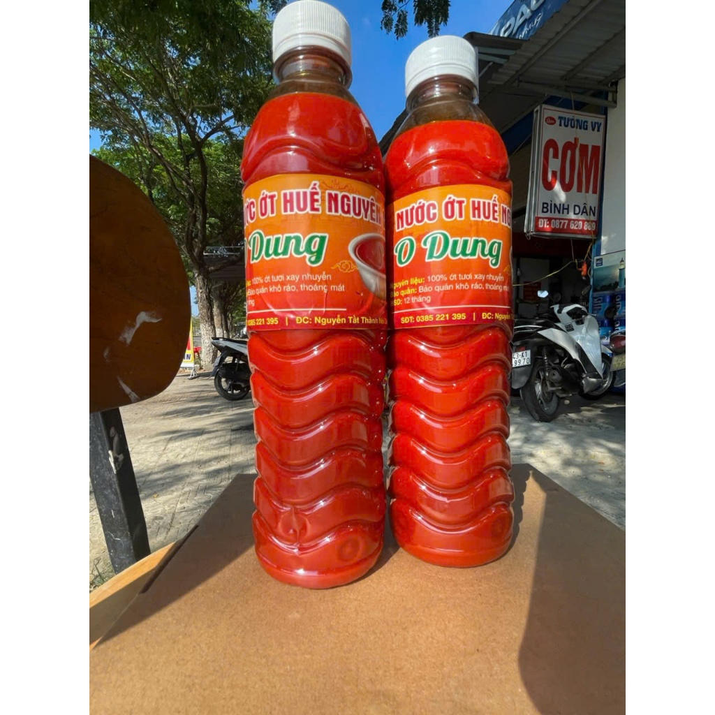 Nước Ớt Huế Nguyên Chất Cay Thơm Đậm Vị Chuẩn Vị Huế Không Chất Bảo Quản Organic Mắm Huế O Dung