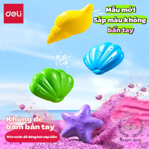 Deli Sáp Màu An Toàn Cho Bé Không Độc Hại – Crayon Hình Vỏ Sò Ocean Không Mùi, Không Bẩn Tay, Dễ Rửa Sạch