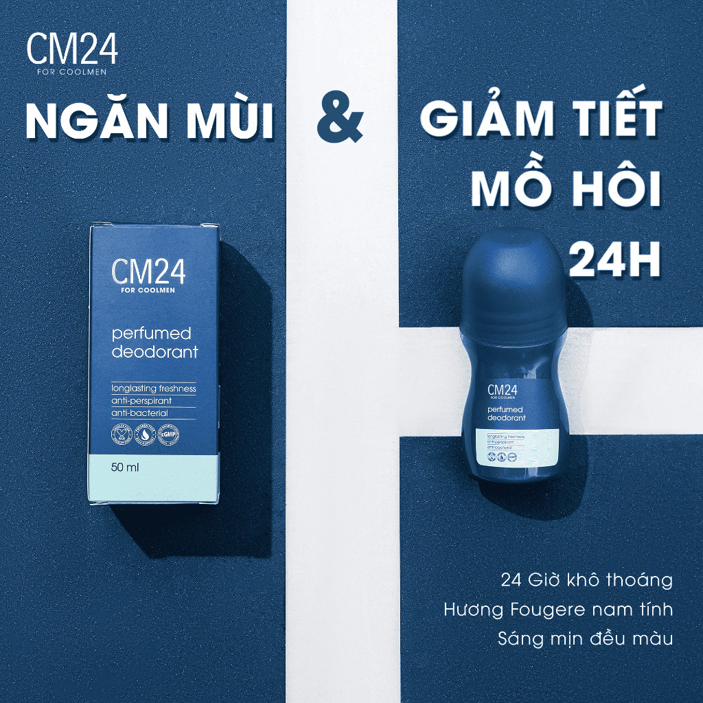 Lăn Khử Mùi Nam CM24 50g Ngăn Tiết Mồ Hôi 24h