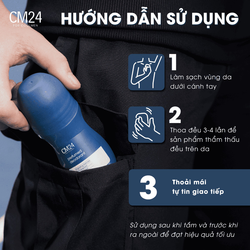 Lăn Khử Mùi Nam CM24 50g Ngăn Tiết Mồ Hôi 24h
