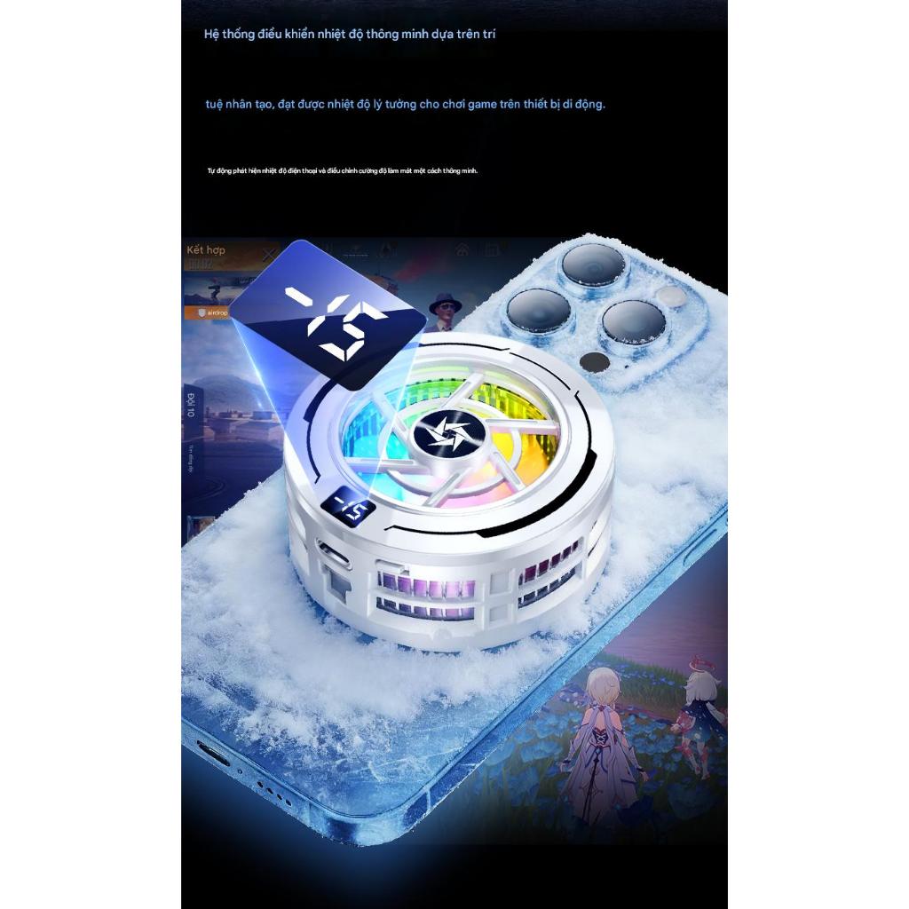 Tản Nhiệt Điện Thoại SL70 AI 15W Sò Lạnh RGB 3 Chế Độ Magnetic Từ Tính Chơi Game PUBG Free Fire...