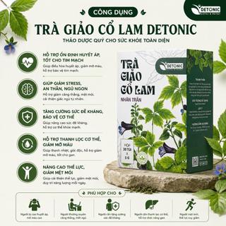 Trà giảo cổ lam DETONIC hỗ trợ ổn định huyết áp, bảo vệ tim mạch, kiểm soát đường huyết, thành phần thiên nhiên