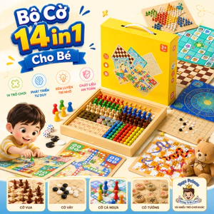 Bộ Đồ Chơi Bàn Cờ Tích Hợp Cờ Vua/Cờ Tướng/Cờ Thú/Cờ Cá Ngựa/Cờ Tỷ Phú... 14in1 Đồ Chơi Trí Tuệ, Rèn Luyện Tư Duy Cho Bé