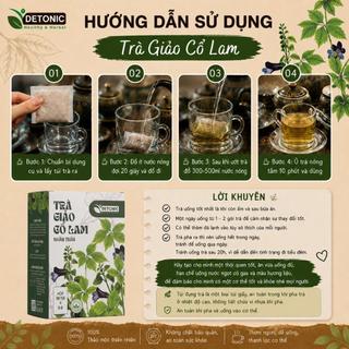 Trà giảo cổ lam DETONIC hỗ trợ ổn định huyết áp, bảo vệ tim mạch, kiểm soát đường huyết, thành phần thiên nhiên