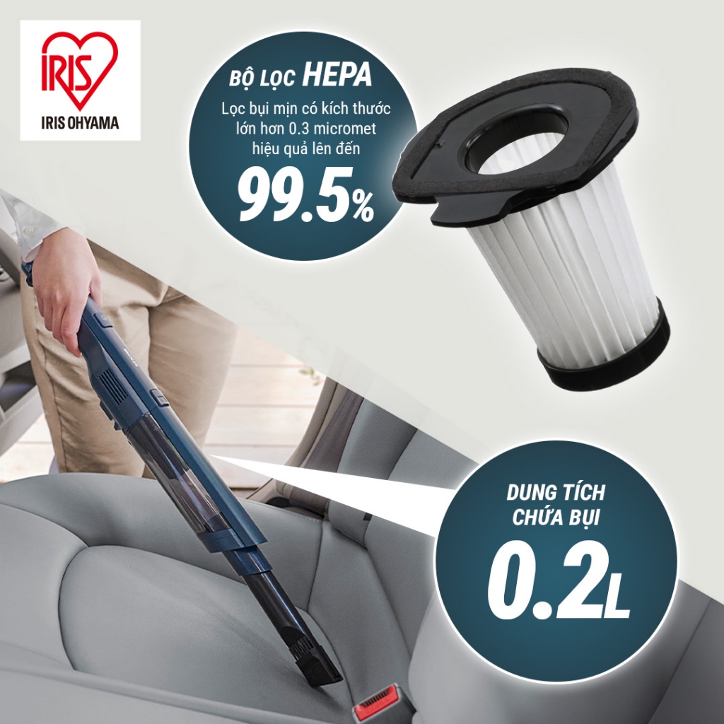 Máy hút bụi cầm tay không dây IRIS OHYAMA HCD‑A2 – Nhỏ gọn, lực hút mạnh, hút bụi hiệu quả