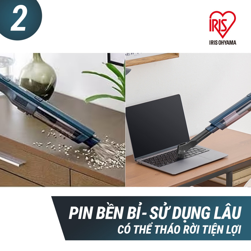 Máy hút bụi cầm tay không dây IRIS OHYAMA HCD‑A2 – Nhỏ gọn, lực hút mạnh, hút bụi hiệu quả