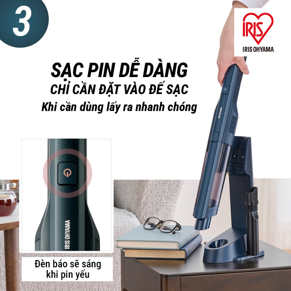 Máy hút bụi cầm tay không dây IRIS OHYAMA HCD‑A2 – Nhỏ gọn, lực hút mạnh, hút bụi hiệu quả
