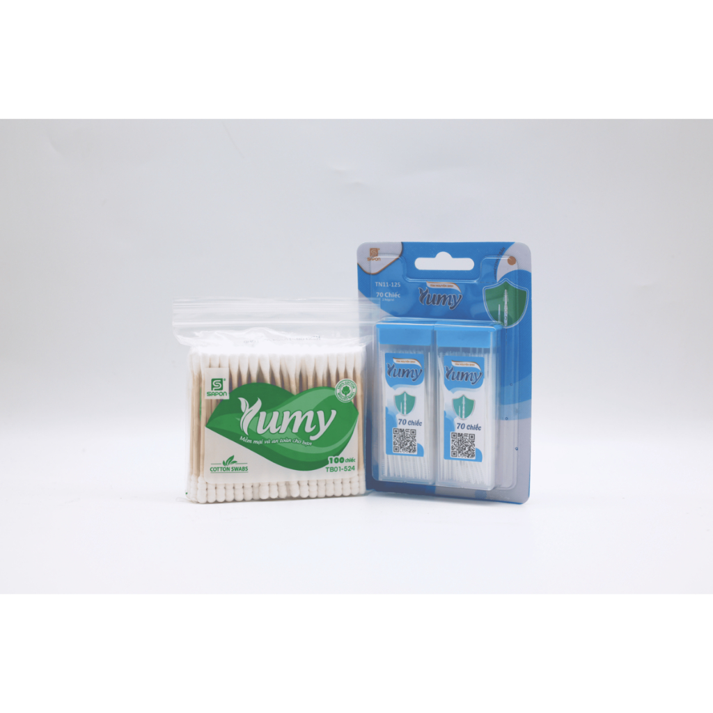 [MUA 1 TẶNG 1] Vỉ 140 chiếc Tăm nhựa xương cá YUMY an toàn cho nướu - Tặng 1 gói Tăm bông thân trúc