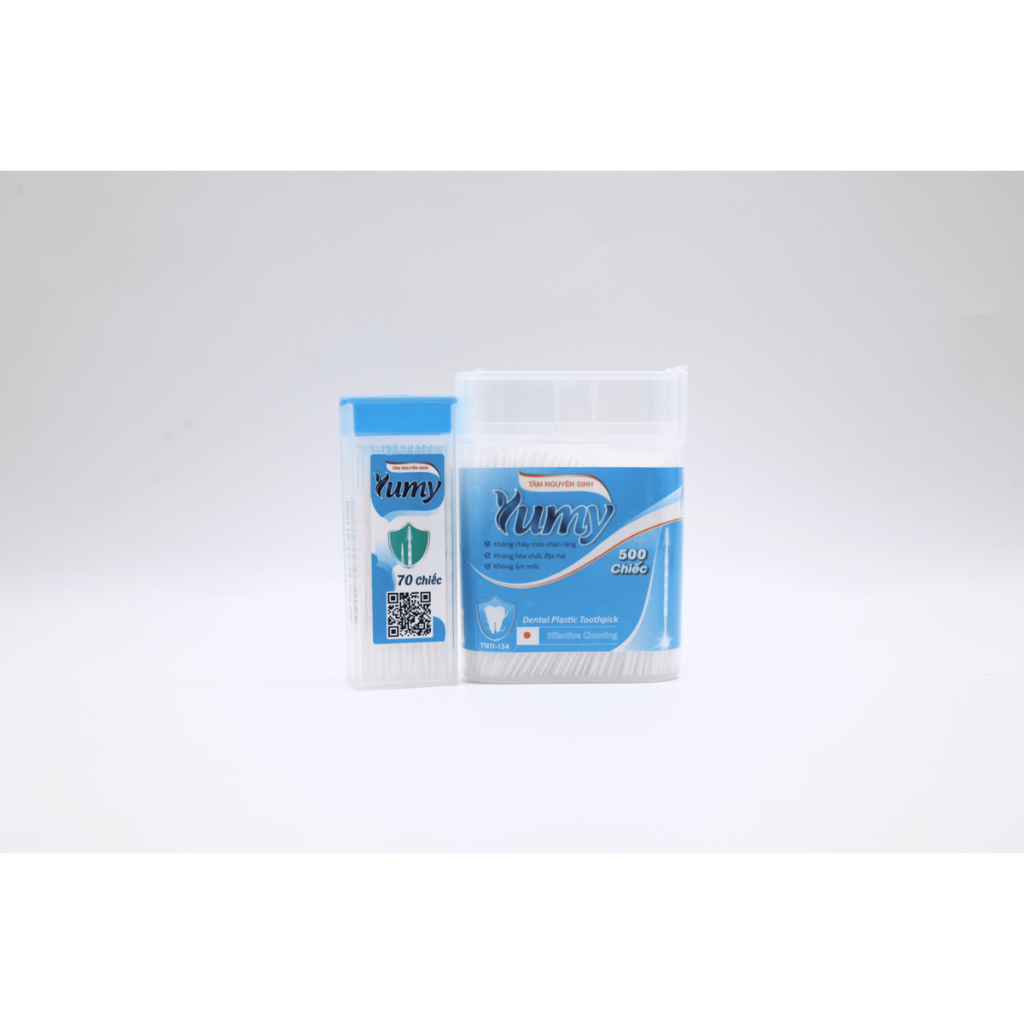 [MUA 1 TẶNG 1] Hộp 500 chiếc tăm nhựa xương cá YUMY an toàn cho nướu - Tặng 1 hộp tăm nhựa mini 70c