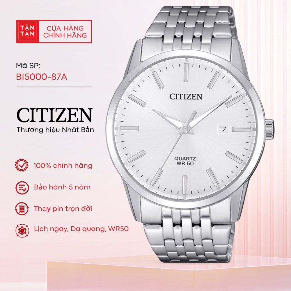 Đồng Hồ Nam Citizen  BI5000-87A Quartz 39mm - Đồng Hồ Tân Tân