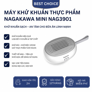 Máy khử khuẩn thực phẩm Nagakawa mini NAG3901, 2 chế độ khử khuẩn, bảo hành 12 tháng