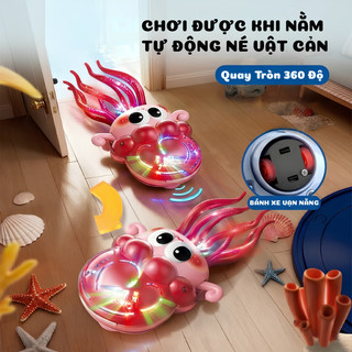 Đồ Chơi Bạch Tuộc, Mực Nhảy Múa Phát Sáng Đẹp Mắt, Âm Thanh Vui Nhộn Di Chuyển Thông Minh Chuyển Hướng Khi Gặp Vật Cản