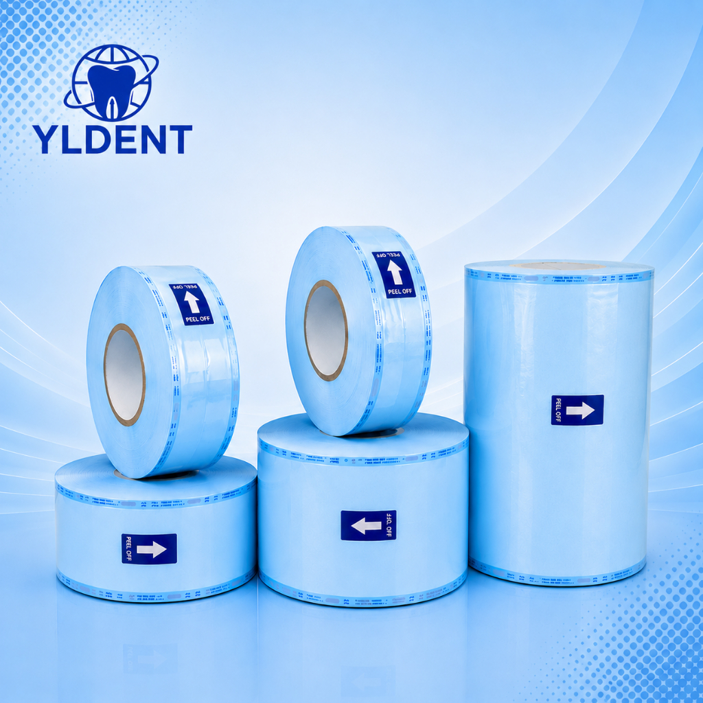 YLDENT Túi hấp tiệt trùng y tế 30cm 25cm 20cm 15cm 10cm 7,5cm ( Hàng Xuất VAT)