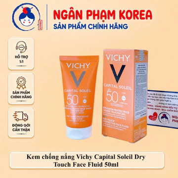 [Hàng Công Ty] Kem Chống Nắng Vichy Capital Soleil Mattifying Dry Touch SPF50 50ml - Cho Da Dầu Mụn, Không Bóng Nhờn