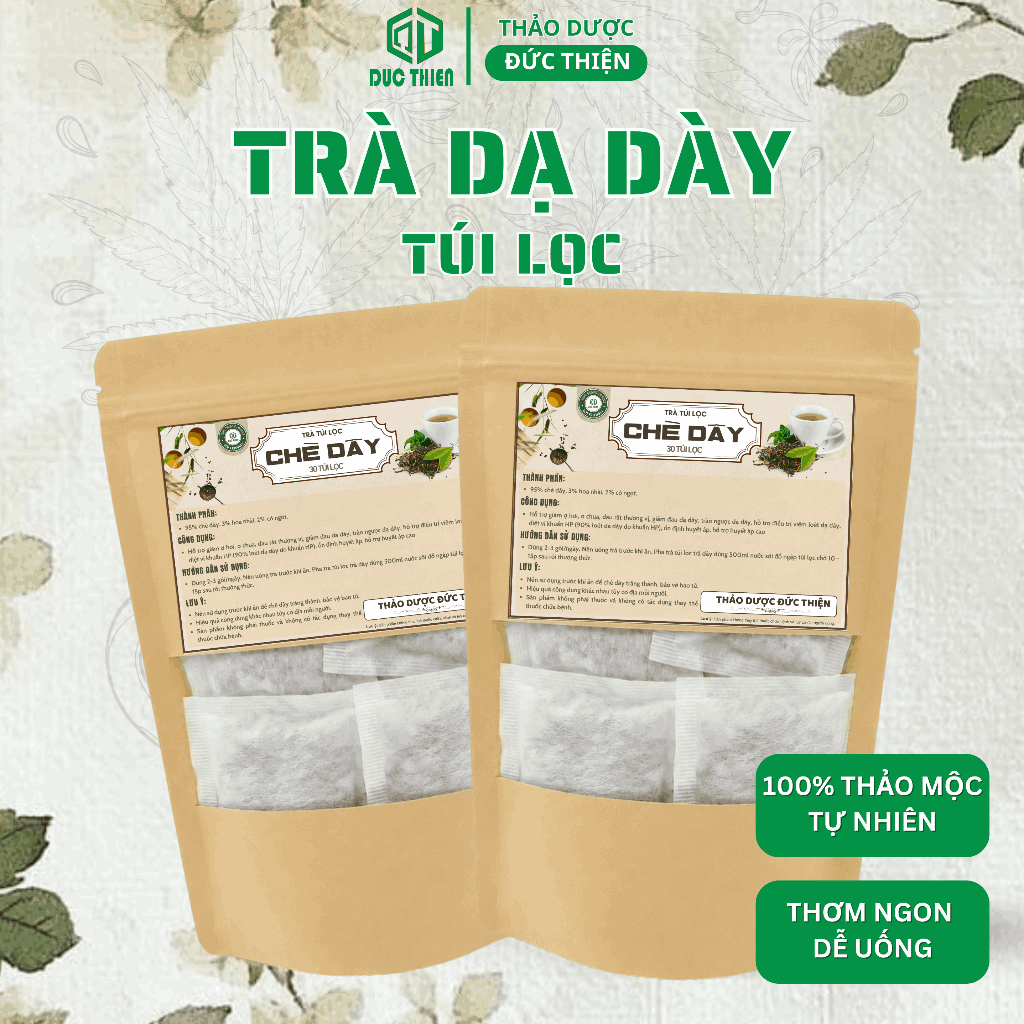 Trà Dạ Dày Túi Lọc Đức Thiện (Set 30 Túi) -  Hỗ Trợ Đau Dạ Dày, Trào Ngược, Khuẩn HP