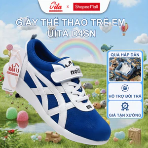 Giày thể thao bé trai đế nhẹ êm chân đi học ngày dài, giày quai dán tiện lợi không dây D4SN