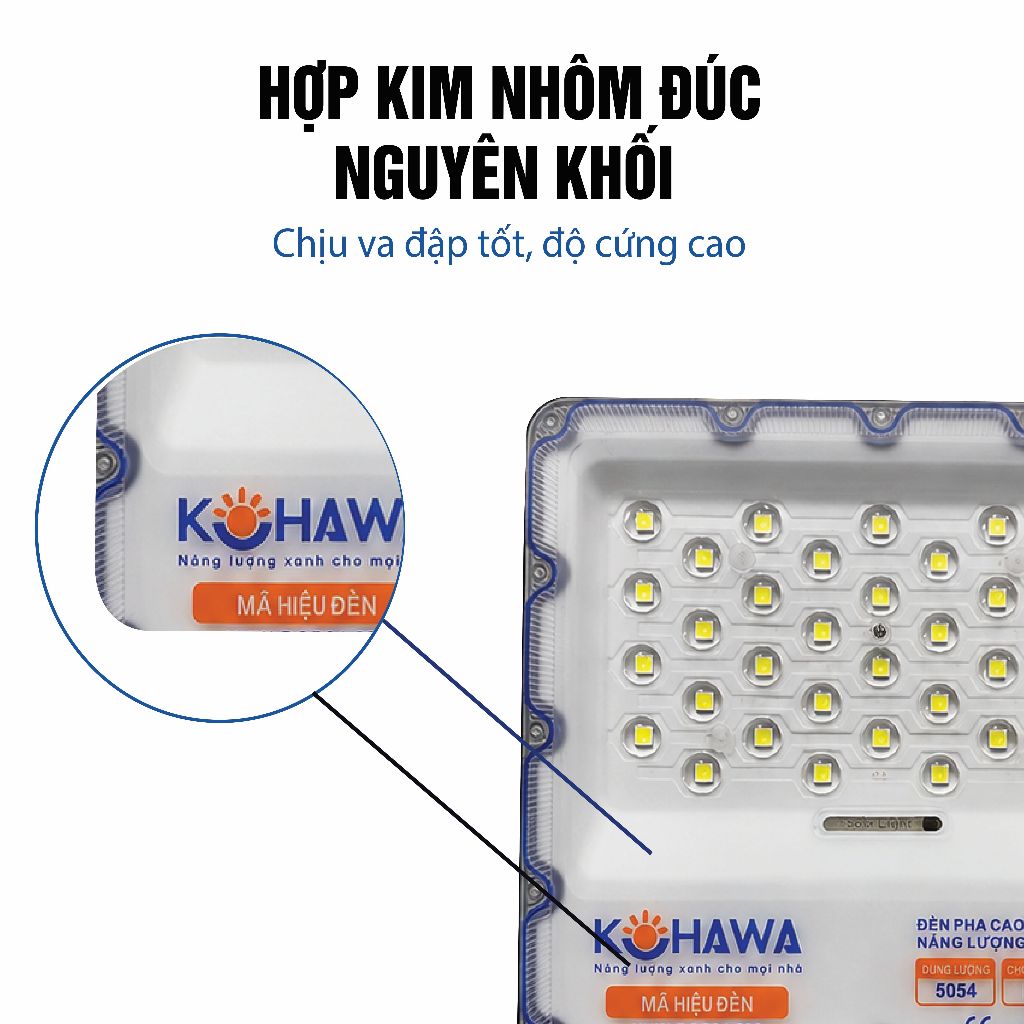 Đèn mắt ngọc Năng Lượng Mặt Trời 300W KOHAWA -Đèn pha Chống Ngoài Trời-Chống Nước IP68-Pin lớn-K.DCC01.300