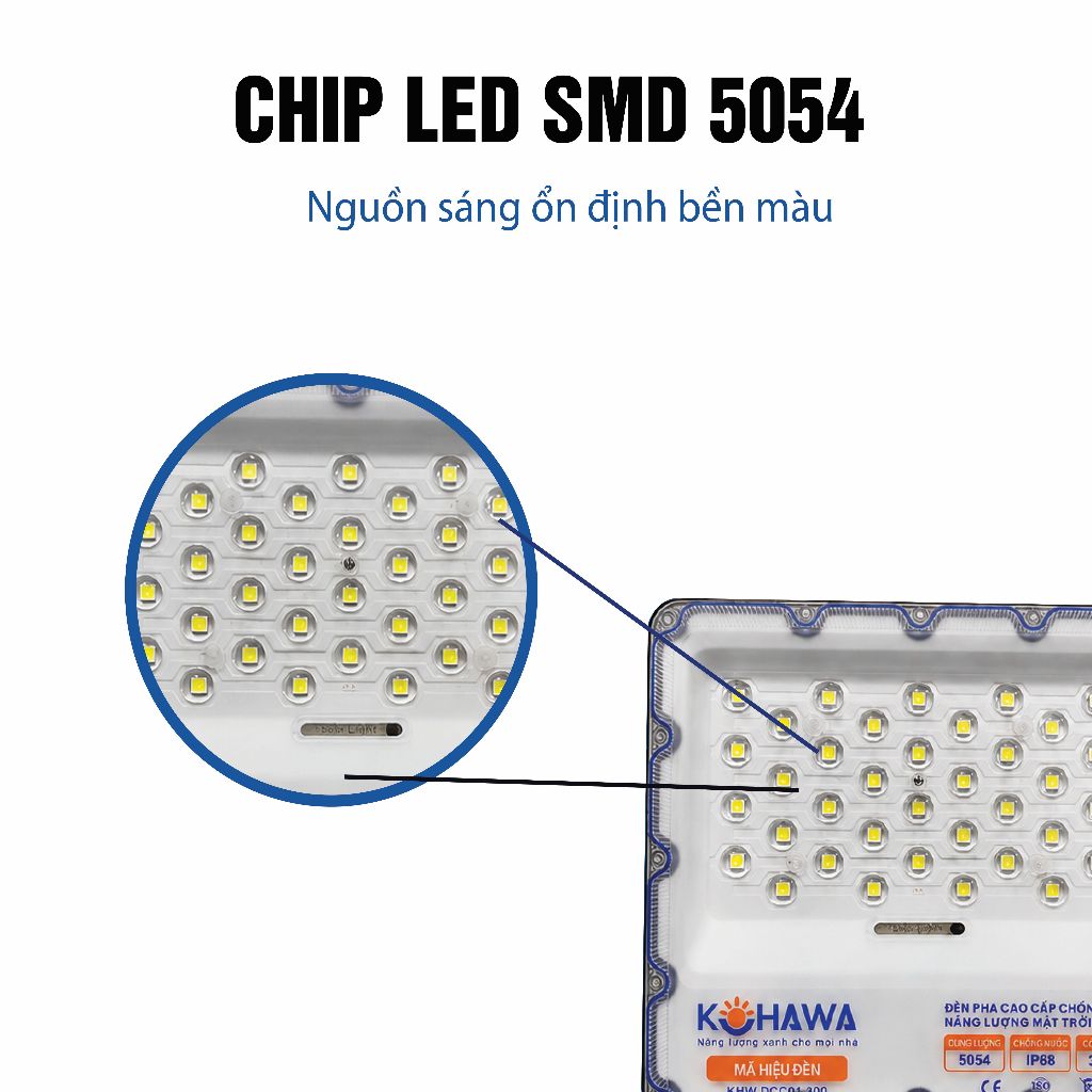 Đèn mắt ngọc Năng Lượng Mặt Trời 300W KOHAWA -Đèn pha Chống Ngoài Trời-Chống Nước IP68-Pin lớn-K.DCC01.300