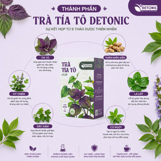 Trà tía tô DETONIC hỗ trợ cho người bệnh gout, làm đẹp da, giải cảm, nguyên liệu thiên nhiên