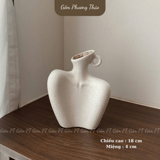 Bình Hoa Tượng Cô Gái Decor Chất Liệu Gốm Sứ