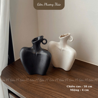 Bình Hoa Tượng Cô Gái Decor Chất Liệu Gốm Sứ