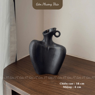 Bình Hoa Tượng Cô Gái Decor Chất Liệu Gốm Sứ