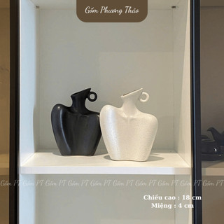 Bình Hoa Tượng Cô Gái Decor Chất Liệu Gốm Sứ