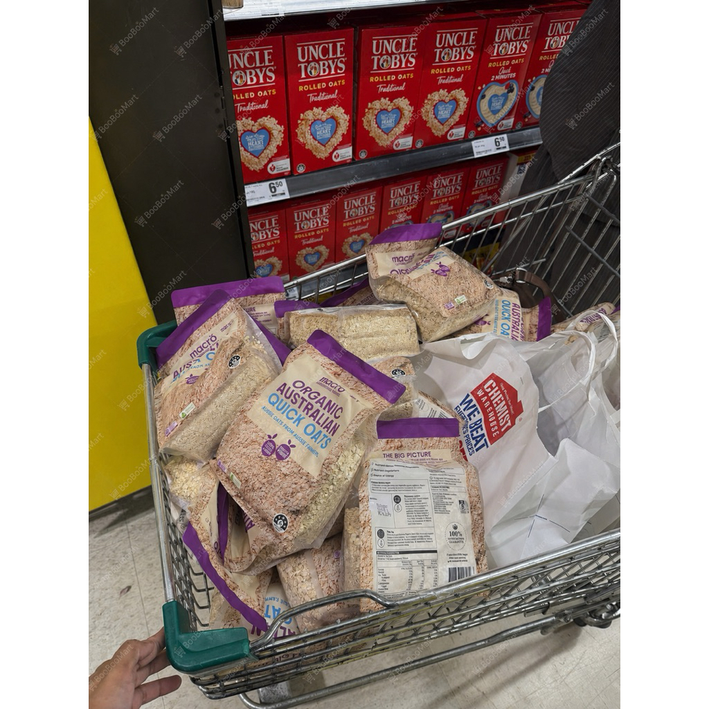 [ÚC] Yến mạch hữu cơ Úc Macro Organic Australian Quick Oats & Rolled Oats Happi Phạm 1kg