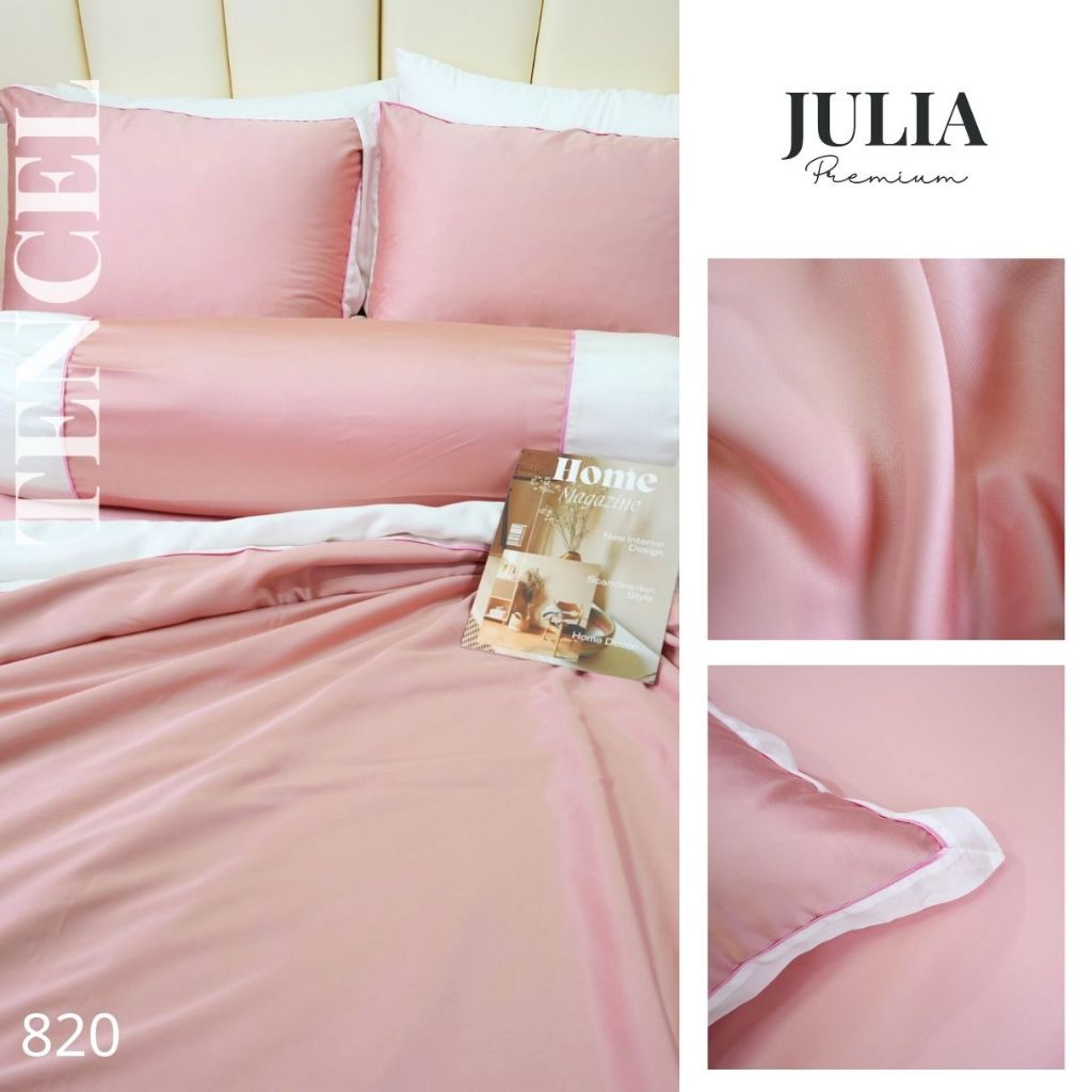 CHĂN GA GỐI LỤA TENCEL GỖ SỒI SIÊU MÁT MỊN MÀU TRƠN HÀN QUỐC JULIA