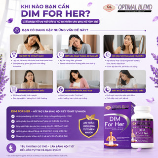 Viên uống nội tiết tố nữ Olympian Labs Dim For Her hỗ trợ cải thiện nội tiết tố hộp 30 viên