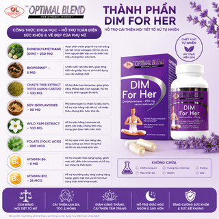 Viên uống nội tiết tố nữ Olympian Labs Dim For Her hỗ trợ cải thiện nội tiết tố hộp 30 viên