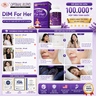 Viên uống nội tiết tố nữ Olympian Labs Dim For Her hỗ trợ cải thiện nội tiết tố hộp 30 viên