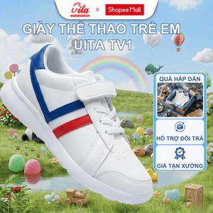 Giày thể thao cho bé UITA quai dán sọc 2 màu, giày bé trai đế siêu nhẹ vận động thoải mái TV1