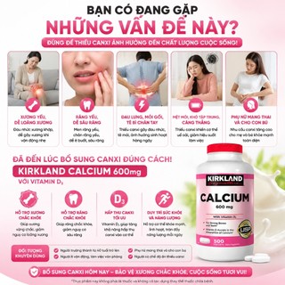 [NHẬP MỸ] Thực phẩm bảo vệ sức khỏe Kirkland Signature Calcium with Vitamin D3 - Hộp 500 viên